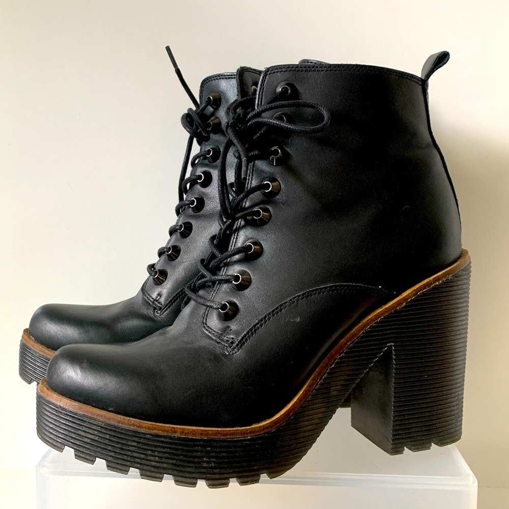 Aldo platform heel combat boots